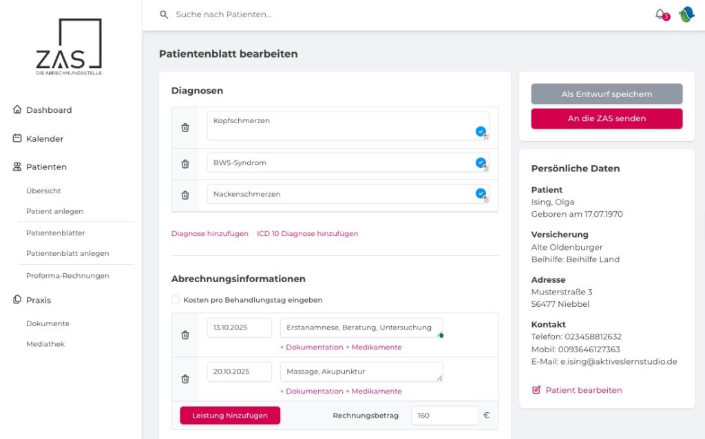 ZAS Iserlohn Heilpraktiker Patienten